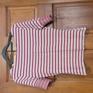Three Dots, Red Stripe Shirt, size Small